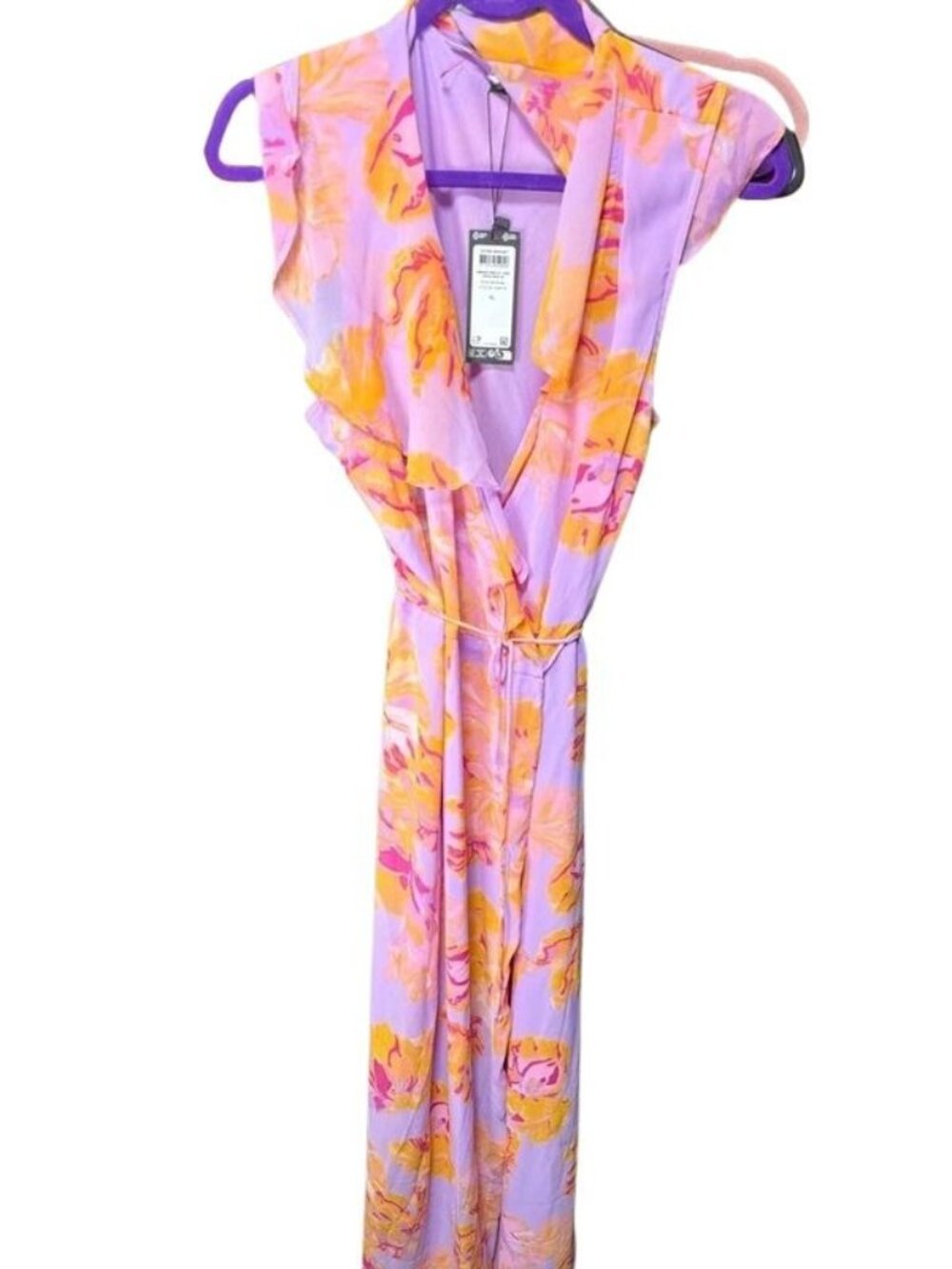 Vero Moda 10287719 VMHOPE Womens Size XL Orchid Bloom Floral Wrap Maxi Dress